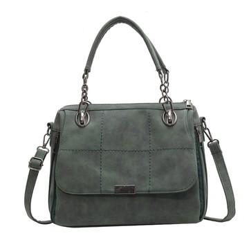 【伊卡柔Ikary】歐美復古磨砂大容量女士手提肩斜包(5528綠色)