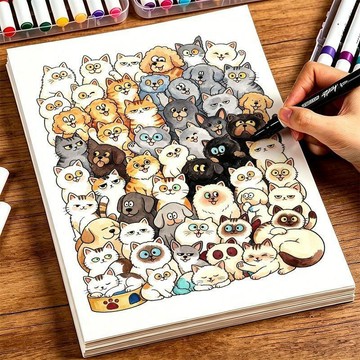 限時下殺丨摸魚本線條畫本素描臨摹小鼻嘎描摹本摸魚本漫畫塗鴉人物手繪解壓🔥臺灣/99免運
