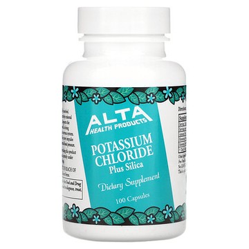Alta Health, 氯化鉀，加矽石，100 粒膠囊