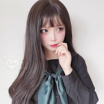 假髮 搭配專區 成人or裝扮假髮 ‧ 空氣瀏海長直髮 / 深棕色