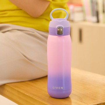 乾唐軒活瓷 | 躍動保溫杯 / 雙層不銹鋼 / 漸變款 / 便攜拉環蓋 / 3色 500ml