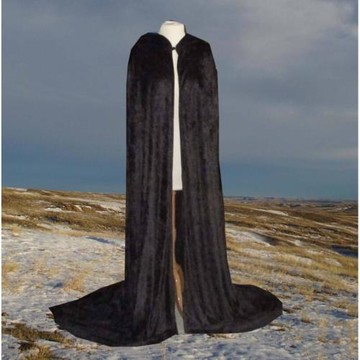 黑色天鵝絨斗篷絲絨披風將軍演出連帽長外套漢服套裝電視劇服裝