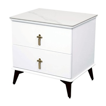 文創集 莎娜1.6尺岩板二抽床頭櫃-38x49x48cm免組