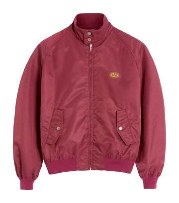 Valentino Satin-Effect VLogo Bomber Jacket
