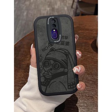奶茶富婆適用oppoa9手機殼新款a11x創意潮牌a8高級a7x防摔套a11s鏡頭全包OPPO情侶軟套a9x女a5硅膠a5s手機套