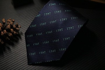 藍色簡約字母領帶真絲紳士商務necktie
