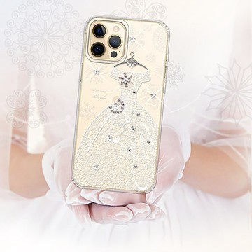 iPhone 12全系列 水晶彩鑽防震雙料手機殼-禮服(奢華版)