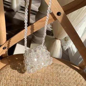 迷你珍珠小包包串珠復古編織包彩色手工珠子包甜美仙女風斜跨小包