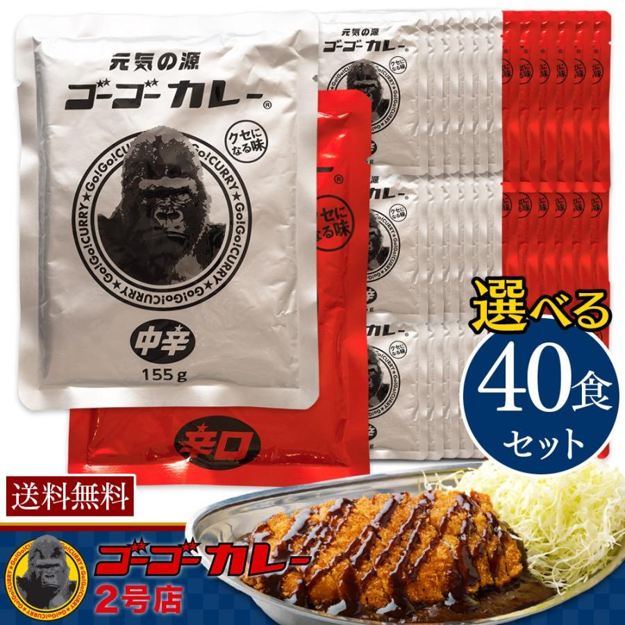 レトルトカレー 業務用 セット 詰め合わせ まとめ買い ゴーゴーカレー 選べる 中辛  辛口 40食 金沢カレー ご当地カレー レトルト食品