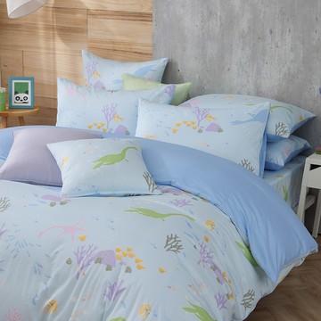 鴻宇 HongYew - 雙人床包枕套組 美國棉授權品牌-恐龍小海格