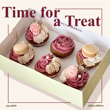 【Rayya Bakes】【6入】仙境花園杯子蛋糕／把最美的花園送給妳／最適合送禮的杯子蛋糕