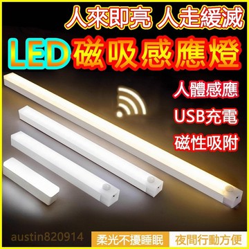 無線充電人體感應小夜燈 免佈線家用 夜間過道衣櫃櫥 櫃LED燈條