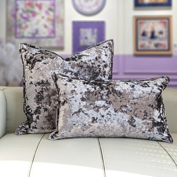 『百貨屋二號』現代輕奢高檔樣板間抱枕薄霧紫冰花絨靠枕套別墅沙發靠墊別墅靠包