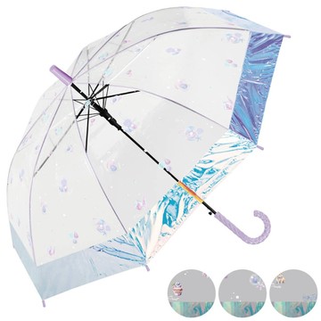 日本中谷 - 少女印花彩色滾邊親骨兒童直傘-雨滴-紫 (55cm)