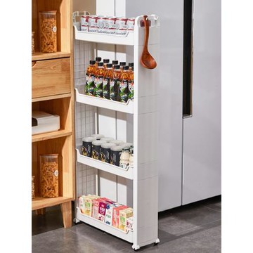 廚房調料置物架縫隙推車多層落地式夾縫窄縫零食收納架儲物架家用