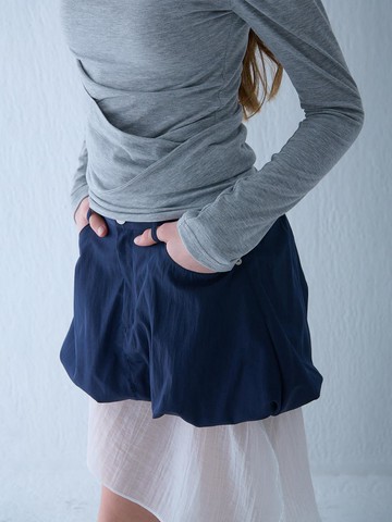PUMPKIN MINI SKIRT [NAVY]