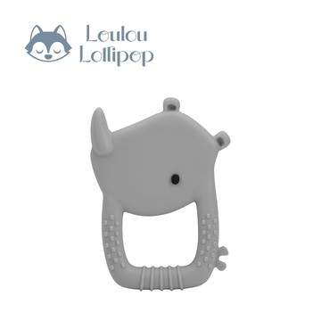 Loulou Lollipop - 可愛造型矽膠固齒器-害羞犀牛