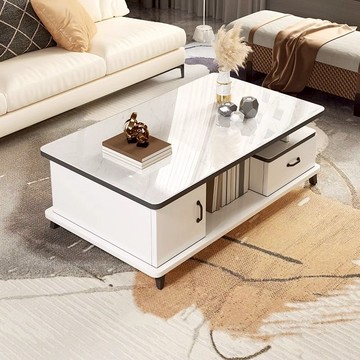 茶几 邊桌 茶幾客廳家用輕奢簡約現代小戶型辦公室茶臺歐式鋼化玻璃茶幾桌子S0128公司貨