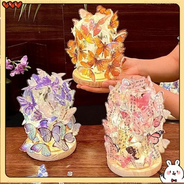 台灣出貨 蝴蝶小夜燈 文藝風蝴蝶小夜燈 灰色睡眠燈 小夜燈 睡眠燈 浪漫氛圍發光蝴蝶小夜燈 室內擺件 送女朋友禮物 禮物