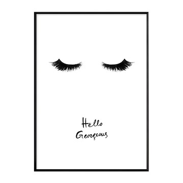 閉月羞花 NS 開門羞花 PS裱(裝)框 裝飾畫  42 x 59.4cm  黑框  1個