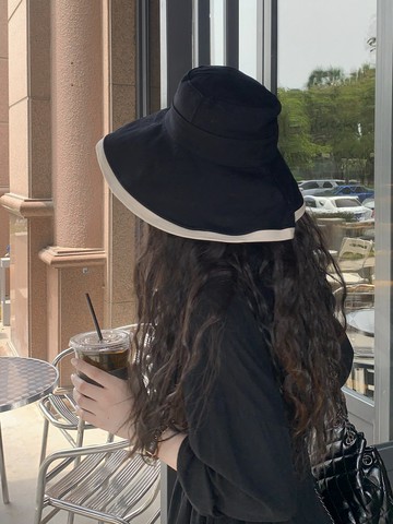 v防曬帽太陽帽雙面漁夫帽女韓版百搭夏季大檐遮陽帽子女防紫外線