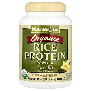 NutriBiotic, 有機大米蛋白質粉，香草味，1 磅 5.16 盎司（600 克）