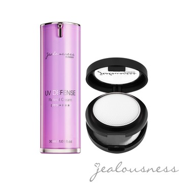 Jealousness婕洛妮絲 鳶尾花A醇防曬素顏霜SPF50+★★★30ml+輕透白吸油定妝蜜粉餅 SPF12 ★★★★