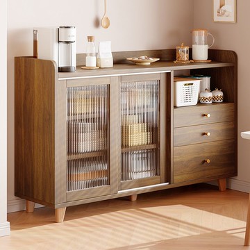 附發票 茶水櫃客廳備餐櫃子家用置物實木色餐邊櫃靠墻儲物廚房櫥櫃收納櫃