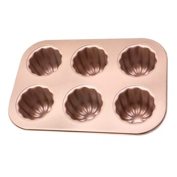 TRIARROW 三箭牌 金不沾6連可麗露烤模  25.6 x 18.5 x 5.6cm  1個