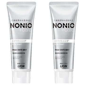 LION 獅王 NONIO 牙膏 晶燦亮白 雙重淨化因子 LSS成分 長效清新口氣  130g  2條