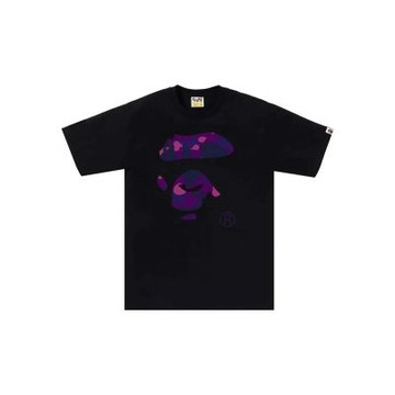 BAPE Color Camo Ape Face Tee 紫迷彩 猿人 短袖 黑色 RAY-21 [台灣現貨]