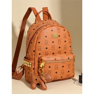 熱門精品新款時尚韓版洋氣鉚釘背包印花大容量雙肩包女包百搭學生