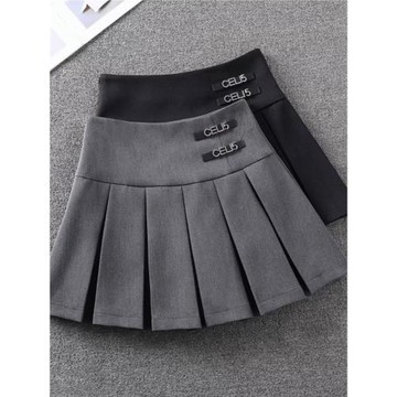 灰色百褶裙半身裙女2025春秋網紅爆款a字裙小眾設計顯瘦百搭短裙