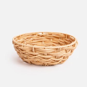 奧可利手工編織桌上收納籃L 斜紋圓形