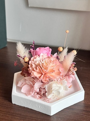 石膏六角擴香花盤 療癒小物・擴香底座