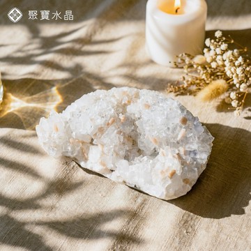 【收藏級印度魚眼石共生沸石 - 大】水晶原礦 擺件 聚寶盆 紫水晶 招財 開運 白水晶 直播 聚寶水晶