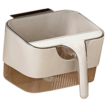 bebehome 廚房掛式垃圾桶 附刮板  1個  透明白  25 x 14.5 x 14cm