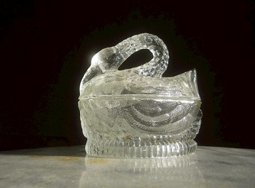 【老時光 OLD-TIME】早期台灣製天鵝造型玻璃儲物罐