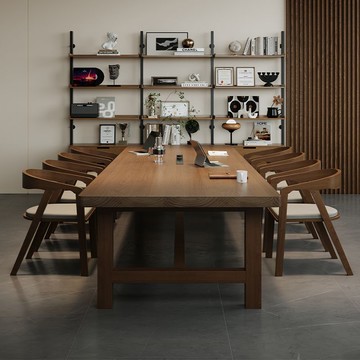 【臺灣公司 可打統編】免運 會議桌 實木長桌 實木大型會議桌現代簡約辦公工作臺接待洽談桌椅組合長桌2025新款 可開發票 全館八折 工廠現貨直銷 新品特價 y10013