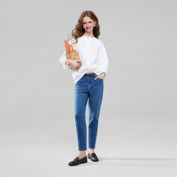 GIORDANO 女裝微直筒高彈牛仔褲【雙色任選】