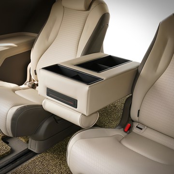 KM Motors Carnival KA4專用 第三排收納扶手墊 (方格打孔)  棉米色  1個