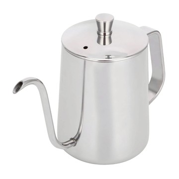 卡特屋 不鏽鋼咖啡手沖壺 銀色 600ml 有蓋 304不鏽鋼  1瓶