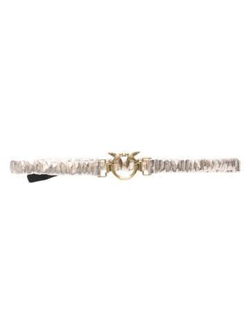 PINKO - Love Birds gathered leather belt - women - Calf Leather - M - Gold