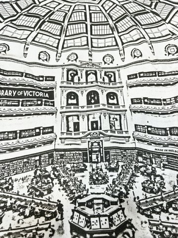 墨爾本圖書館主題側背布質扁包/平面袋(紀念品)