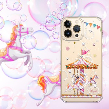 iPhone 13全系列 水晶彩鑽防震雙料手機殼-旋轉夢幻