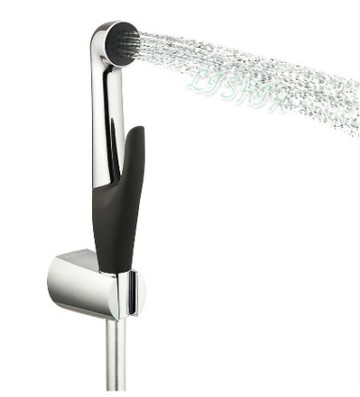 【麗室衛浴】 美國KOHLER 沖洗器77364鉻/黑色 含軟管及掛杯