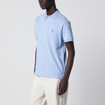 Light blue cotton Custom Slim-Fit polo shirt
