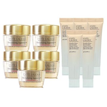 *ESTEE LAUDER雅詩蘭黛 年輕無敵膠原霜15ml*5+粉持久天生美肌乖乖乳15ml*5 (新無敵霜 最強搭配組)