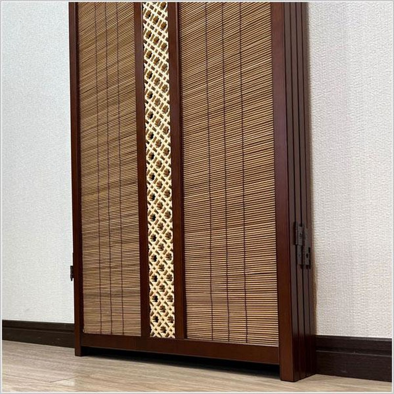 衝立 和風 パーテーション おしゃれ 屏風 4連 夏屏風 日本製 簾