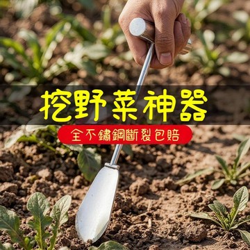 臺灣出貨🔥不鏽鋼鏟子 野菜鏟子 種花工具 挖土  不鏽鋼蒜鏟挖野菜小鏟子神器農用園藝種菜除草挖土戶外專用K85C